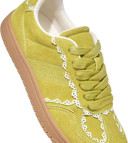 Women's Sneakers Gum Sole Tennis Skate Shoes Lace-up Walking Shoes Casual Anti Slip Low-Top Sneaker Footwear in Saudi Arabia