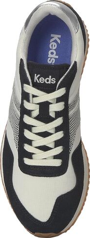 Keds Women's Rena Lace Up Fashion Sneaker, Black/White/Burgundy/Dalmata, 9.5 in Saudi Arabia