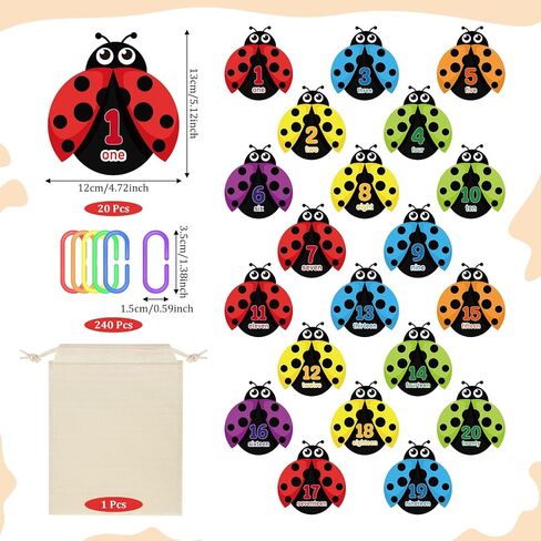 Cinrobiye Math Chain Link Game Math C Clips Blastic Chain Links Number Number Counting Card Activity Kits Color Forting Montessori Sensory لمرحلة ما قبل المدرسة. in Saudi Arabia