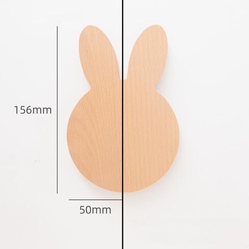 Dresser Pulls 2Pcs/Set Children's Room Wardrobe Solid Wood Handles Bear Animal Rabbit Cabinet Door Semicircular Handles Bear Large Beech in Kuwait