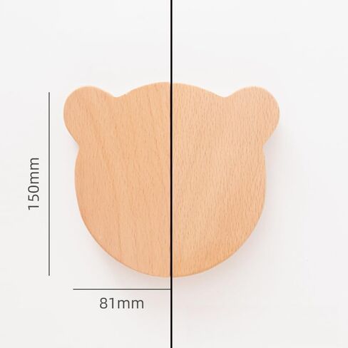 Dresser Pulls 2Pcs/Set Children's Room Wardrobe Solid Wood Handles Bear Animal Rabbit Cabinet Door Semicircular Handles Bear Large Beech in Kuwait