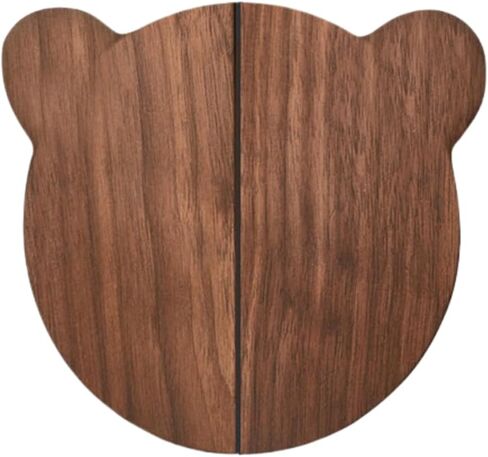 Dresser Pulls 2Pcs/Set Children's Room Wardrobe Solid Wood Handles Bear Animal Rabbit Cabinet Door Semicircular Handles Bear Large Beech in Kuwait