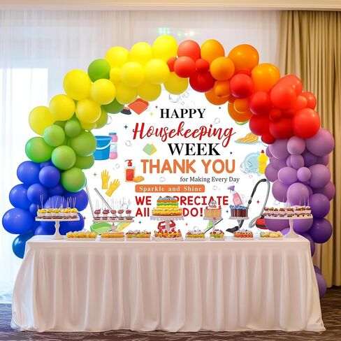 Happy Housekeeping Week Backdrop Thank You for All You Do Photo Banner Housekeeping Appreciation Week Party Decorations Supplies (7x5FT（210x150cm）) in Saudi Arabia