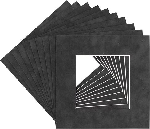 16x16 لوحة MAT لـ 12 × 12 الصورة - Precut Black Suede Picture Matboard للإطارات التي تبلغ مساحتها 16 × 16 بوصة - مريحة مريحة لعرض الفنون 12 × 12 بوصة - حمض خالٍ من السجادة in Saudi Arabia