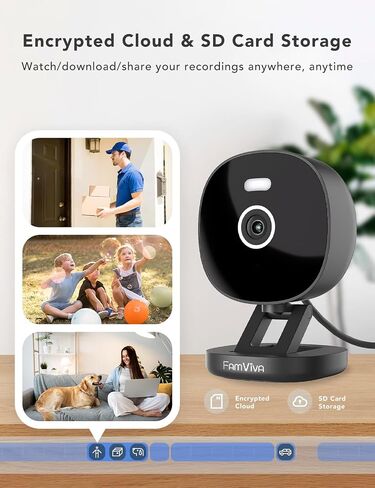 2K Camera Camera ، IP65 Wterproof Color Light Vision ، Outdoor/Indoor for Home ، Pet ، Baby ، Nanny ، White Light & Siren ، Recording ، Detection Motion ، Face مع Alexa ، White in Kuwait
