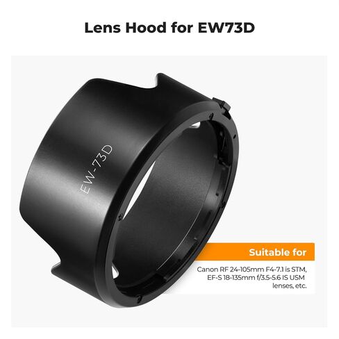 K & F Concept 67 مم غطاء غطاء العدسة + غطاء العدسة لـ Canon RF 24-105mm F4-7.1 IS STM ، EF-S 18-135MM F/3.5-5.6 هو استبدال USM لـ Canon EW-73D HOOD in Saudi Arabia
