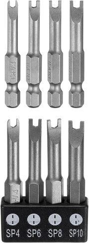 HARFINGTON 5pcs Y-Type Spanner Magnetic Screwdriver Insert Bits SP4/SP6/SP8/SP10 1/4" Hex Shank 2" Length Special Shaped U-ShapedPower Drill Bits with Bit Holder in Saudi Arabia