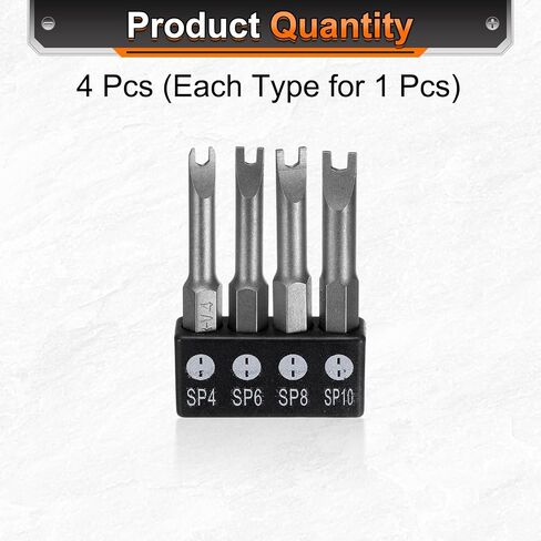 HARFINGTON 5pcs Y-Type Spanner Magnetic Screwdriver Insert Bits SP4/SP6/SP8/SP10 1/4" Hex Shank 2" Length Special Shaped U-ShapedPower Drill Bits with Bit Holder in Saudi Arabia