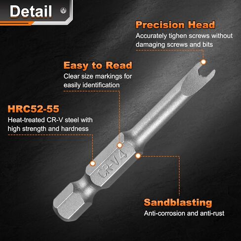 HARFINGTON 5pcs Y-Type Spanner Magnetic Screwdriver Insert Bits SP4/SP6/SP8/SP10 1/4" Hex Shank 2" Length Special Shaped U-ShapedPower Drill Bits with Bit Holder in Saudi Arabia