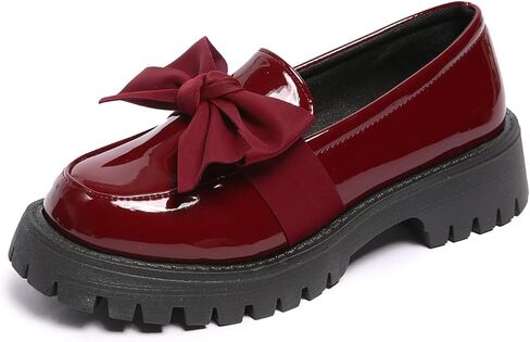 Women's Bow Platform Loafers - Spring Slip-On Chunky Heel Shoes for Business Casual, Office Work & Everyday Wear in Kuwait