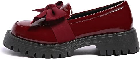Women's Bow Platform Loafers - Spring Slip-On Chunky Heel Shoes for Business Casual, Office Work & Everyday Wear in Kuwait