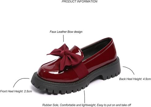 Women's Bow Platform Loafers - Spring Slip-On Chunky Heel Shoes for Business Casual, Office Work & Everyday Wear in Kuwait