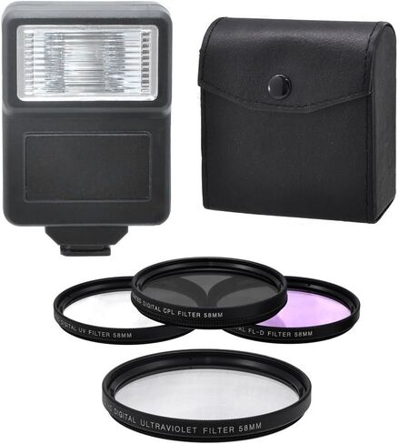 لـ Canon EOS 70d 77d 80d 90d T8i T7i T7i T6i T6S T6 SL3 SL3 DSLR Cameras 58mm Professional Complitory مع عدسات واسعة الزاوية والتعقب ، مجموعات المرشحات ، ترايبود 50 بوصة (58 مم) in Kuwait