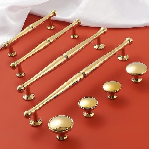 Dresser Handles 2 Pack Brass Shoe Cabinet Wardrobe Handle Drawer Single Hole Full Copper Cabinet Handle 128Mm Bright Gold in Kuwait