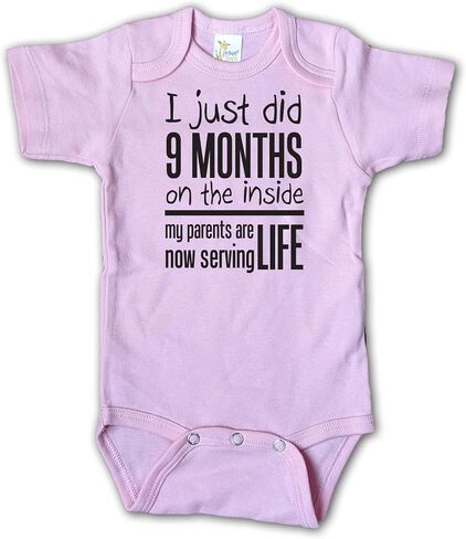 I Just Did 9 Months On the Inside Funny Baby Bodysuit, Newborn Going Home Outfit, Shower Gift for New Mom (light blue, 3-6 months) in Saudi Arabia