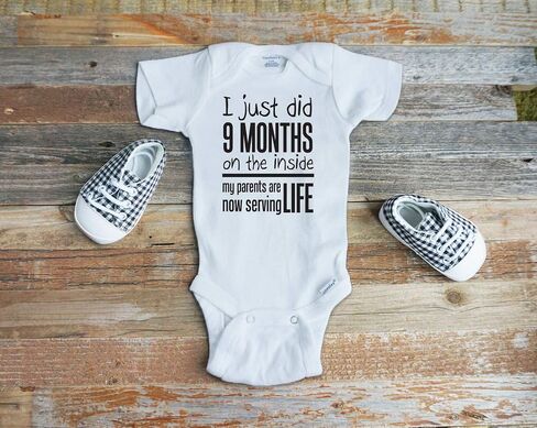 I Just Did 9 Months On the Inside Funny Baby Bodysuit, Newborn Going Home Outfit, Shower Gift for New Mom (light blue, 3-6 months) in Saudi Arabia
