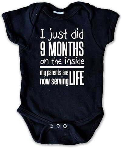 I Just Did 9 Months On the Inside Funny Baby Bodysuit, Newborn Going Home Outfit, Shower Gift for New Mom (light blue, 3-6 months) in Saudi Arabia