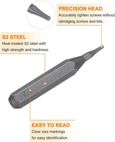 HARFINGTON 3pcs T2 Torx Screwdriver Bit 5/32" Hex Shank 28mm Length Magnetic Star 6 Point Head Hex Bits S2 Steel Screw Driver Bit for Electric Manual Screwdrivers Precision Repair in Saudi Arabia