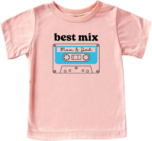 Olive Loves Apple Best Mix Mom and Dad Cassette Tape Shirt or Bodysuit for Girls and Boys in Saudi Arabia