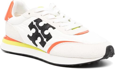 Tory Burch Women's Lace-Up Destiny Devets ، أبيض/أسود/برتقالي مثالي in Saudi Arabia