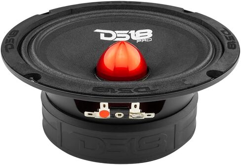 DS18 PRO-GM6.4B Loudspeaker - 6.5", Midrange, Red Aluminum Bullet, 480W Max, 140W RMS, 4 Ohms - Premium Quality Audio Door Speakers for Car or Truck Stereo Sound System (1 Speaker) in Kuwait