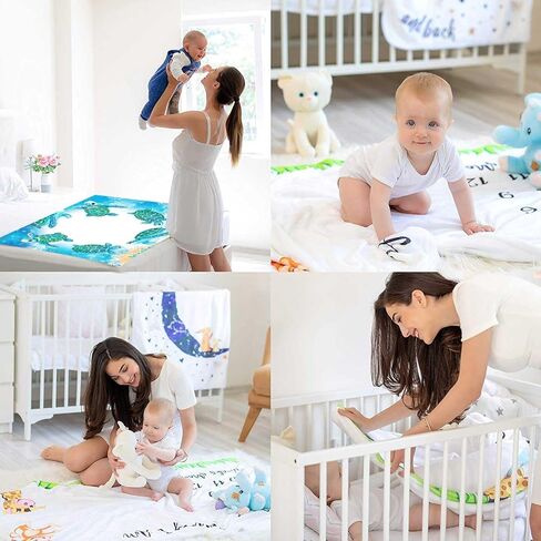 سلحفاة معلمة بطانية البحر الأزرق حياة الطفل بطانية الشاطئ هدية حديثي الولادة مع أشهر الأسبوع حقيبة تقويم 60x40in btyhfh046 in Kuwait