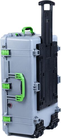Pelican 1650 Case by Colorcase - Silver - حجم كبير مقاوم للماء (حالة فقط) - مقابض وموافقة برتقالية in Saudi Arabia