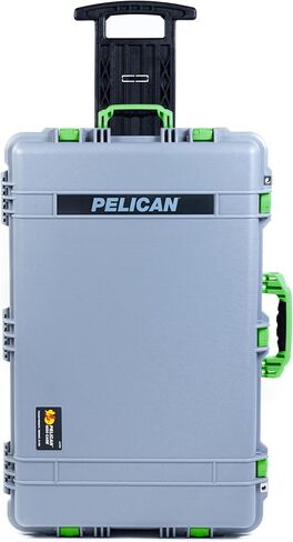 Pelican 1650 Case by Colorcase - Silver - حجم كبير مقاوم للماء (حالة فقط) - مقابض وموافقة برتقالية in Saudi Arabia