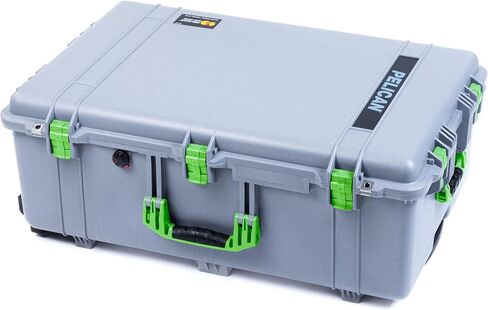 Pelican 1650 Case by Colorcase - Silver - حجم كبير مقاوم للماء (حالة فقط) - مقابض وموافقة برتقالية in Saudi Arabia