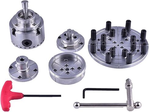 4-Inch 4-Jaw Self-Centering Chuck Set 2.75 Inch 70mm Set of High Hardness and Wear Resistance Four-jaw Chuck Woodworking Chuck Wood Turning Lathe Accessories with 1-Inch x 8TPI Thread in Saudi Arabia