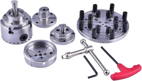 4-Inch 4-Jaw Self-Centering Chuck Set 2.75 Inch 70mm Set of High Hardness and Wear Resistance Four-jaw Chuck Woodworking Chuck Wood Turning Lathe Accessories with 1-Inch x 8TPI Thread in Saudi Arabia