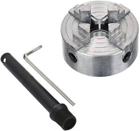 Four 4 Jaw Chuck Z011A for Metal Mini Lathe M12x1mm Threaded Back 1.8~56mm/12~65mm Mini Collet Lathe Accessory (Color : 4 Jaw Chuck Rod Size : Small) (4 Jaw Chuck Rod Small) in Saudi Arabia