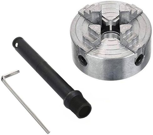 Four 4 Jaw Chuck Z011A for Metal Mini Lathe M12x1mm Threaded Back 1.8~56mm/12~65mm Mini Collet Lathe Accessory (Color : 4 Jaw Chuck Rod Size : Small) (4 Jaw Chuck Rod Small) in Saudi Arabia