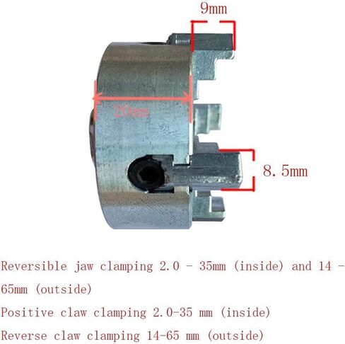 Four 4 Jaw Chuck Z011A for Metal Mini Lathe M12x1mm Threaded Back 1.8~56mm/12~65mm Mini Collet Lathe Accessory (Color : 4 Jaw Chuck Rod Size : Small) (4 Jaw Chuck Rod Small) in Saudi Arabia