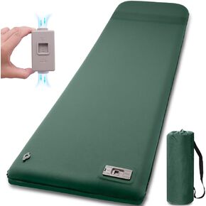Self Inflating Sleeping Pad with Electric Pump, 3.14" Ultra-Thick Memory Foam Sleeping Mats for Camping,Easy Inflate&Deflate,9.5 R-Value Insulated Camping Mattress Pad with Pillow for Car Travel Tent