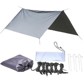 Camping Tarp - 118''Lx118''W - Outdoor Lightweight Tarpaulin Protection for Sunlight - Tent Tarps for Camping, Gardening, Construction, and More -Gray
