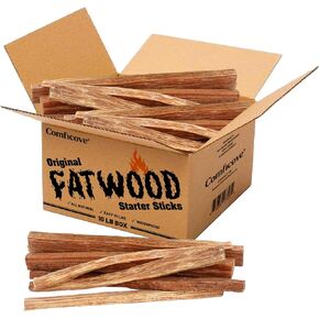10 lbs. Fire Starter Fatwood Sticks Camping Essentials | Great Fire Logs and Fire Starters for Campfires, Wood Stoves, Bonfires, Fireplaces