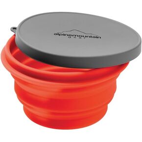 Collapsible Silicone Bowl with Lid for Camping and Backpacking - Camping Dishware Gear Essentials in Small/Red (Made by Caddis Sports, Inc.)