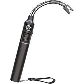 ولاعة شمعة، ولاعة كهربائية قابلة لإعادة الشحن عبر USB، عمر بطارية طويل الأمد، شاشة LED، رقبة مرنة مقاومة للرياح، بلازما عديمة اللهب، ولاعة طويلة للشموع والشواء والتخييم في المطبخ in Kuwait