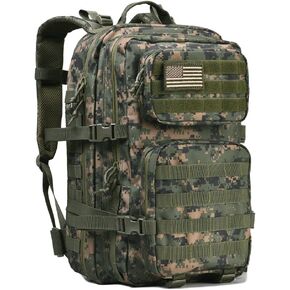 REEBOW GEAR Military Tactical Backpack Large Army 3 Day Assault Pack Molle Bag Backpacks (Woodland Camo)