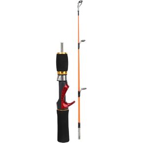 52cm Ice Fishing Rod Pole Two Sections Three Guide Ring FRP Fiber Material Fishing Rod Lotus Interface Rod Fishing Accessory