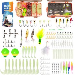 322-Piece Fishing Lures Kit - Buzz Bait/Spinner Baits/Chatterbait/Jig/Frog, Fishing Tackle Box with Tackle Included, Soft Bait/Hooks/Weights, Fishing Gear Lure Kit Gift for Men Freshwater Bass Trout