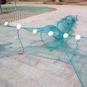 Crawfish Trap Fish Trap Fishing Net Collapsible Crab Trap/Portable Minnow Trap Folded Cast Net with Float and Chain for Shrimp,Lobster,Crab