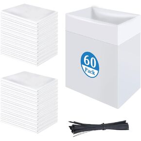 W10165294RB Trash Compactor Bags Fits 15-inch Rectangular Drawer Compactors, 60 Pack Leak-Proof Kitchen Trash Bags Compatible with Whirl-pool Ken-more 15inches Trash Compactors, 2.6 mils Thickness
