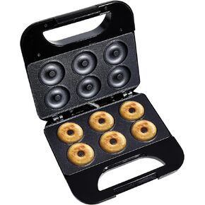 اطبخ باستخدام صانع الدونات الصغير الملون: اصنع حلوى ملونة بألواح غير لاصقة بقوة 750 وات، ومقبض سهل التنظيف، وملمس بارد، وأقدام مقاومة للانزلاق؛ تصنع 6 قطع دونات لحلويات مناسبة للأطفال، باللون الأسود in Kuwait