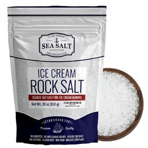Ice Cream Salt, All-Natural Rock Salt for Ice Cream Maker, Universally Compatible with All Ice Cream Makers that Use Rock Salt, Food-Grade, 30 oz Bag - Sea Salt Superstore