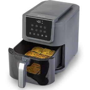 Sur La Table 4.2 Quart Digital Air Fryer with View Window, LED Touchscreen Display with 6-Presets and Shake Indicator for Perfect Crispness, Air Fry, Bake, Roast, Broil in Minutes, 1300w