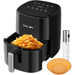 Air Fryer 6.8 Quarts, 10-in-1 Functions, Air Fry, Roast, Bake, Broil, Dehydrate, Large & Compact Air Fryers, Nonstick & Dishwasher-Safe Airfryer Basket, Stainless Steel Air Fryer, Easy to Use