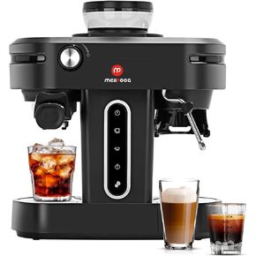Mcilpoog AC510 15Bar Semi Automatic Espresso Machine With Grinder & Steam Wand,3-in-1 Compact Espresso Coffee Maker With 28 oz Removable Water Tank for Cappuccino or Latte, Gift for Dad, Mom or Wife