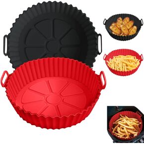 بطانات سيليكون لمقلاة الهواء لمقلاة نينجا الهوائية AF101 4QT AF161 AF150 5.5QT، لـ COSORI/Gourmia/PowerXL/Instant Essentials/Fabuletta/Chefman/Dreo/Ultrean Air Fryer 4QT، ومعظم مقلاة الهواء من 3 إلى 5 QT
